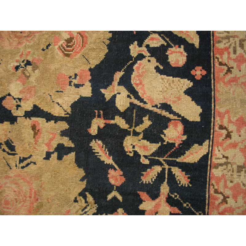 Rare Antique Room Size Black Caucasian Karabagh Area Rug