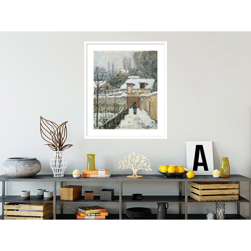 «Snow at Louveciennes» par Alfred Sisley, impression giclée sur cadre, H 39,5 po x l 33,5 po