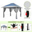 Abri de jardin escamotable 13 x 13 pi avec moustiquaire - auvent réglable en hauteur, protection contre l'eau et le soleil UPF 50+, structure en acier antirouille, installation sans outil, pour les fêtes de patio, les mariages et les repas - Comprend un sac de transport-124903841