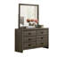 Ensemble de chambre à coucher pleine grandeur 4 pièces Meli, tapissée, commode, bois massif gris-108977158-108977159