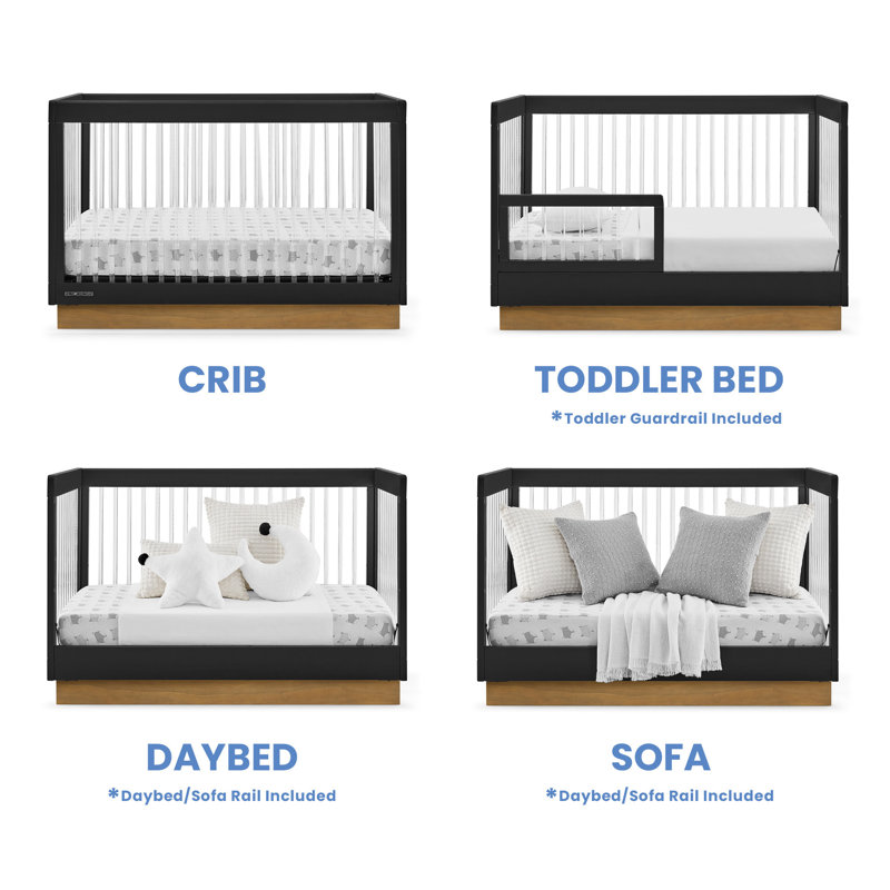 James 4-in-1 Convertible Crib, Gray