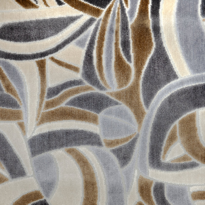 Brubeck Abstract Cut Velvet Upholstery Fabric, Walkabout