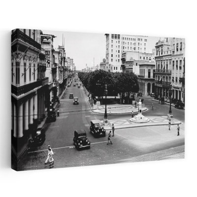 1930S 1940S Street Scene Of The Prado Havana Cuba Classic Retro Vintage Tropical Urban Wall Art
