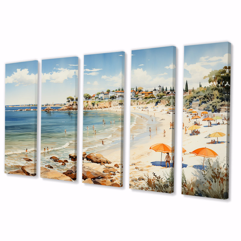 Ensemble d'art mural rétro 5 jours plage, H 28 po x l 60 po