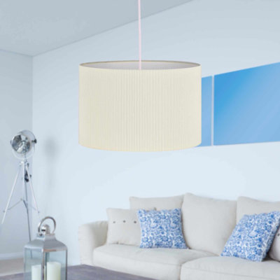 Round Cotton Pendant Shade ( Uno ) in White