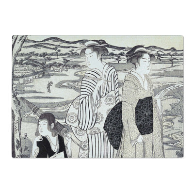 Tempered Glass Onono Komachi by Chobunsai Eishi Chopping Board