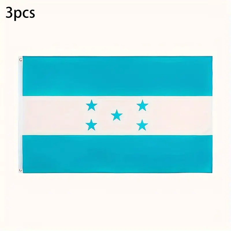 3Pcs HND HN Drapeau du Honduras Drapeau Drapeaux Décoration intérieure et extérieure Livraison gratuite 3 x 5 pi 90 x 150 cm