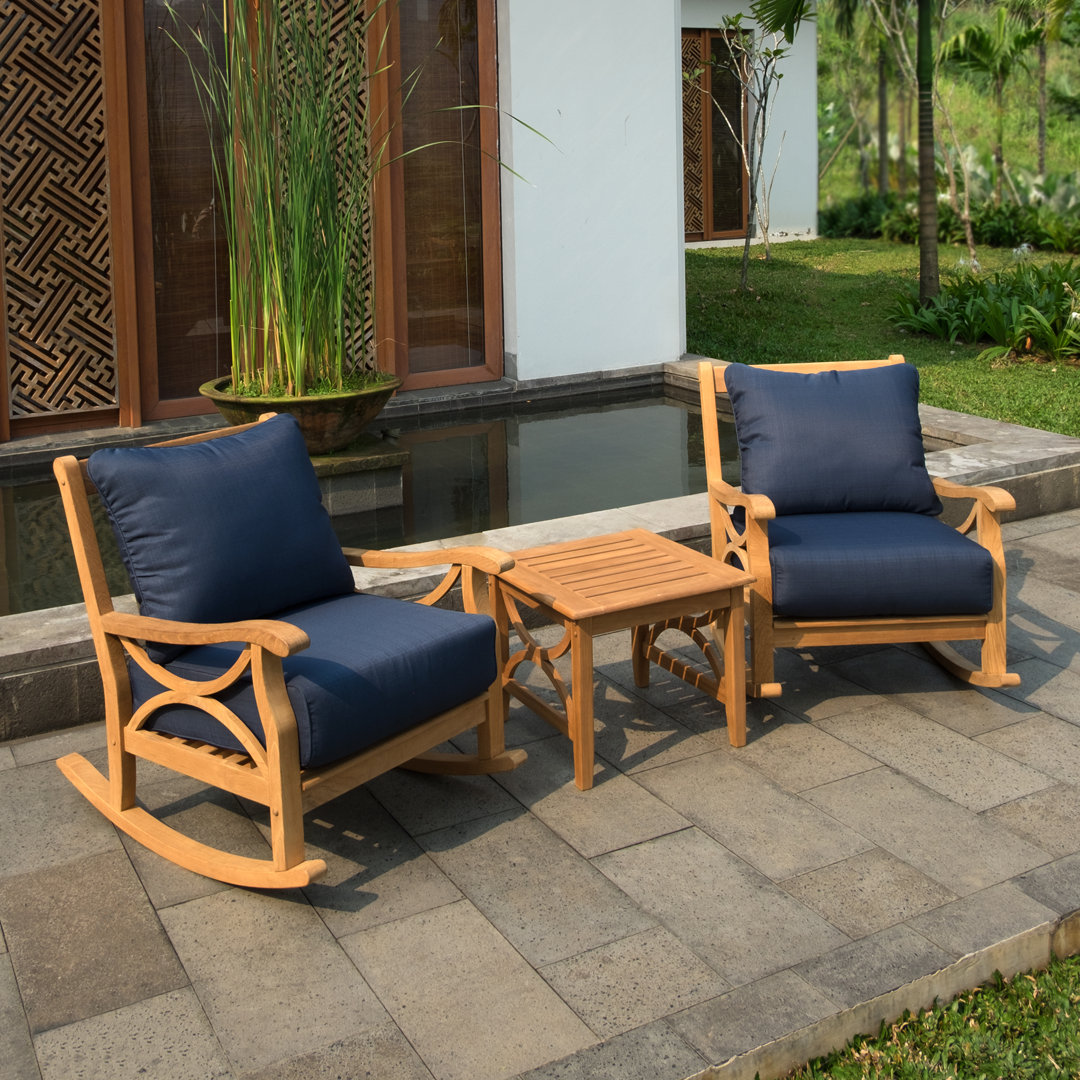 Brunswick Teak 2 - Person Patio Conversation Sets with Cushions Birch Lane™