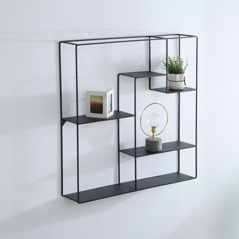 Ballimamore 5 Piece Square Metal Accent Shelf with Towel Bar