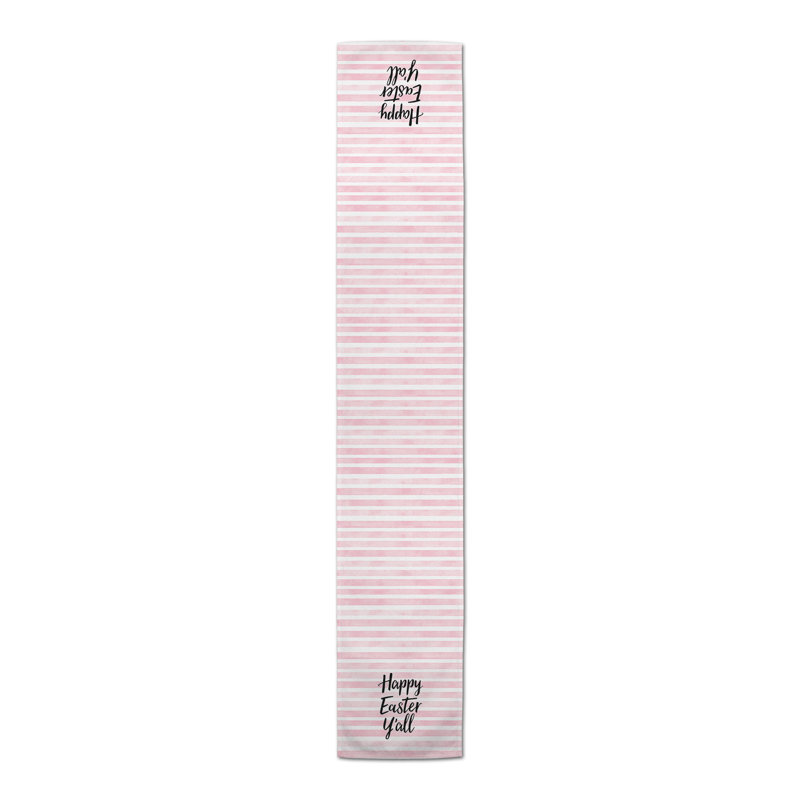Happy Easter Y'all Outdoor Table Runner Striped, 72" x 16"