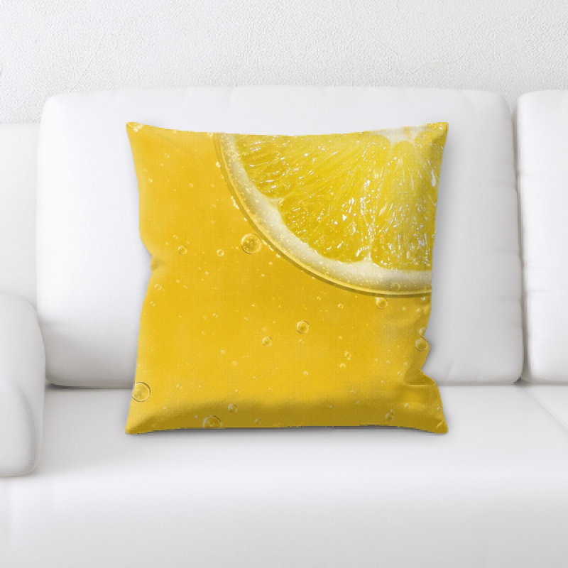 Housse et insert de coussin carré citron