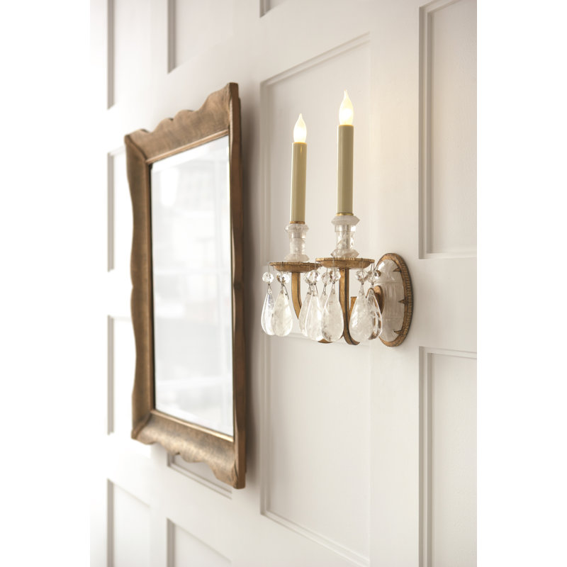 Thomas O'Brien Elizabeth Double Sconce, Gilded Iron