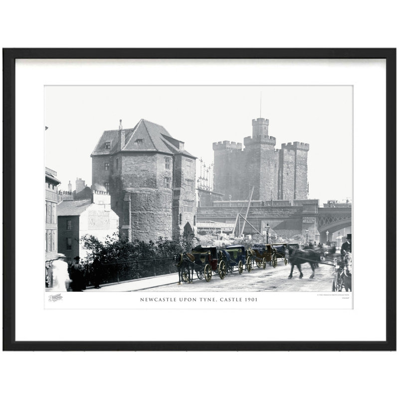 Newcastle upon Tyne, Castle 1901 1 Piece Single Picture Frame Wall Art, 40cm H x 50cm W x 2.3cm D