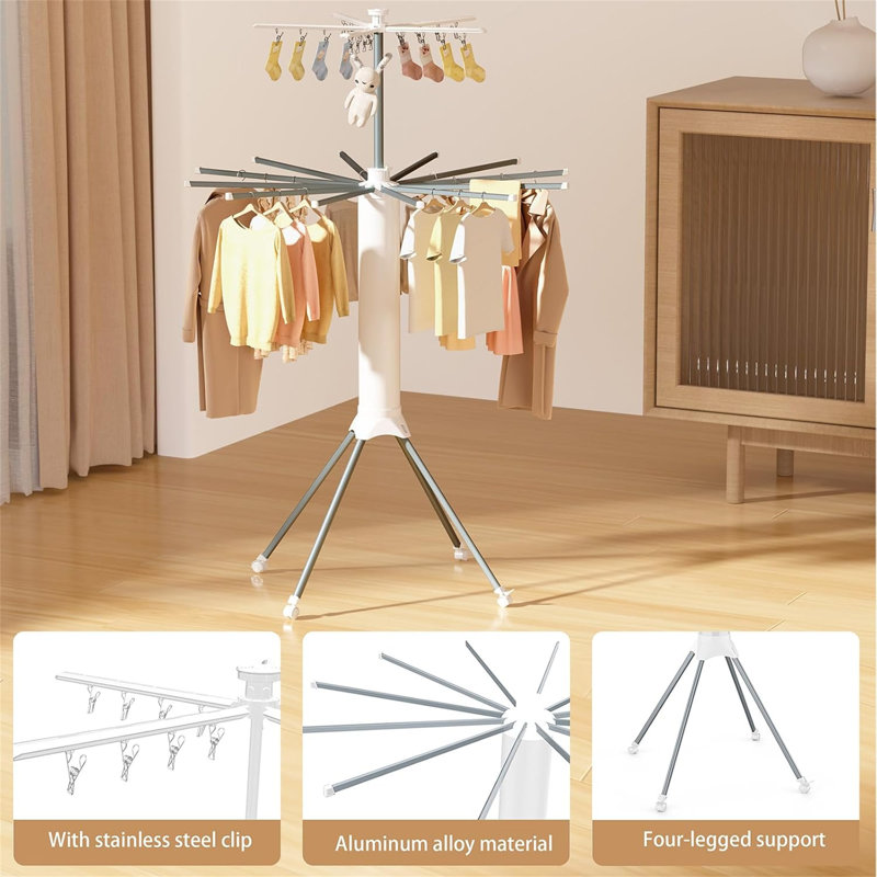 2 Tier Octopus Clothes Drying Rack - Foldable With Wheels