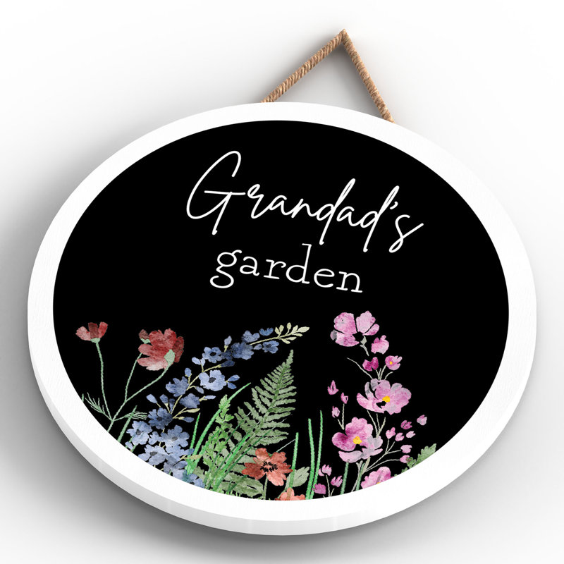 Grandads Garden Small Circle Plaque