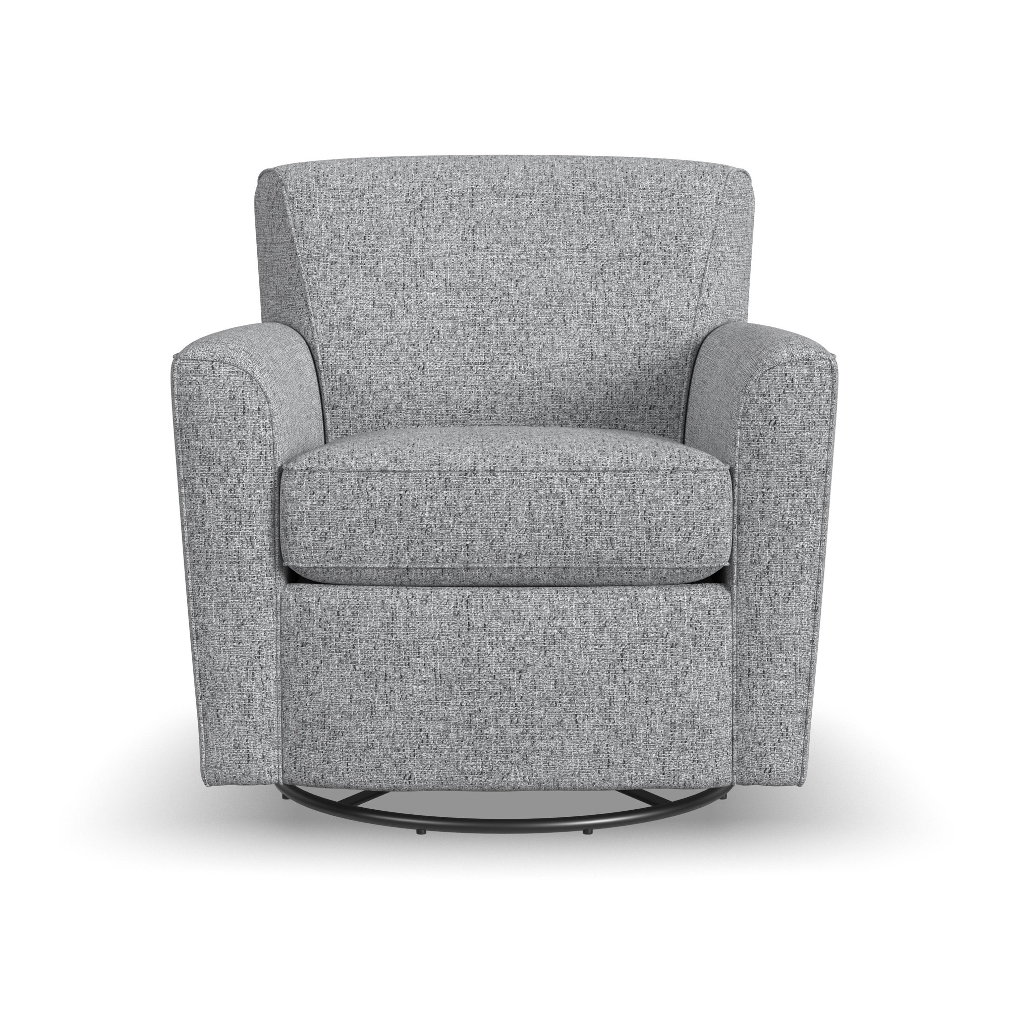 Monarch Upholstered Swivel Armchair, Grey Sustain® Tweed