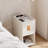 Rustic Narrow Smart Nightstand Cherry Bedside Table With Sensor Light And USB Port-419920565