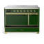 Cuisinière à induction de 48 pouces avec 6 éléments à induction en vert émeraude Majestic III Series (garniture laiton)-124828826-124828825