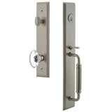 Carré Handleset with Single Cylinder Deadbolt and Provence Door Knob and Rosette