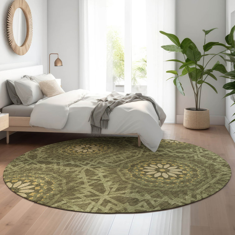 Premium Machine Washable Cerrito Olive Rug