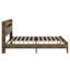 Structure de lit plateforme en bois avec tête de lit à DEL et USB-2103597397