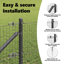 Welded Wire Fence With 7 Spike Posts Grey Steel-1864783724