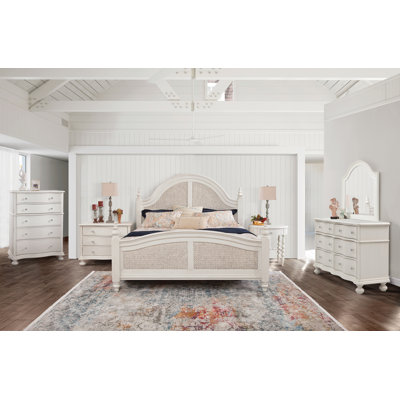 Rodanthe 6 Piece Woven Bedroom Set - Dove White