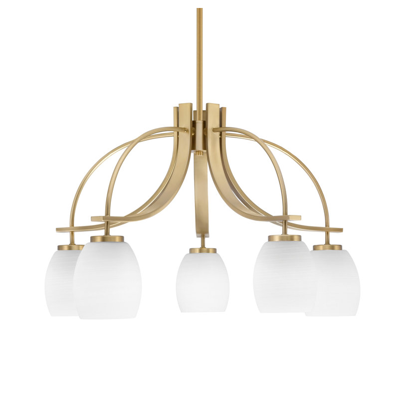 Lustre Cavella, Laiton New Age, H 16 po x l 25,75 po x P 25,75 po, 5