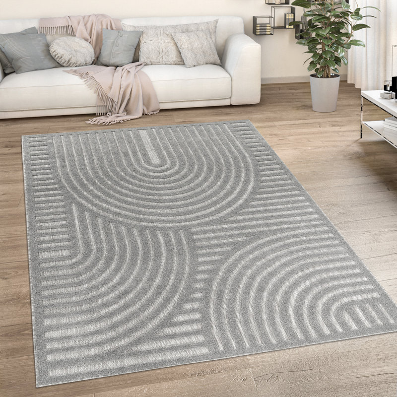 Livorno Machine Woven Beige/Blue/Brown/Grey/Light Grey/Teal Rug, Light Grey, Rectangle 60cm x 100cm
