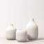 3-Piece 4.92" White Ceramic Ribbed Vase Set - Modern Minimalist Farmhouse Decor for Home Office Kitchen Living Room