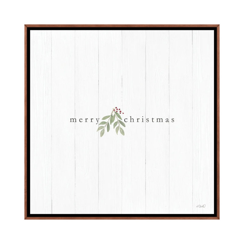 «Merry Christmas», reproduction d'art sur toile encadrée, H 18 po x l 18 po, Reproduction encadrée sans passe-partout, Brun