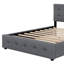 Grand lit plateforme tapissier avec tiroirs et lit gigogne-117902268