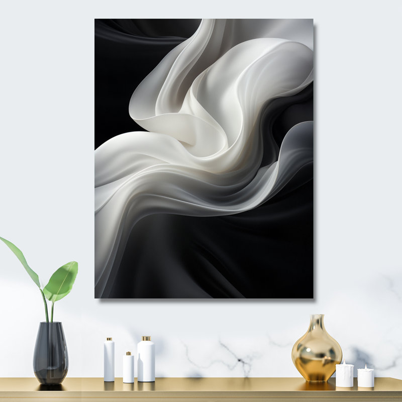 Décoration murale blanche en métal - Turbines abstraites, H 44 po x l 34 po