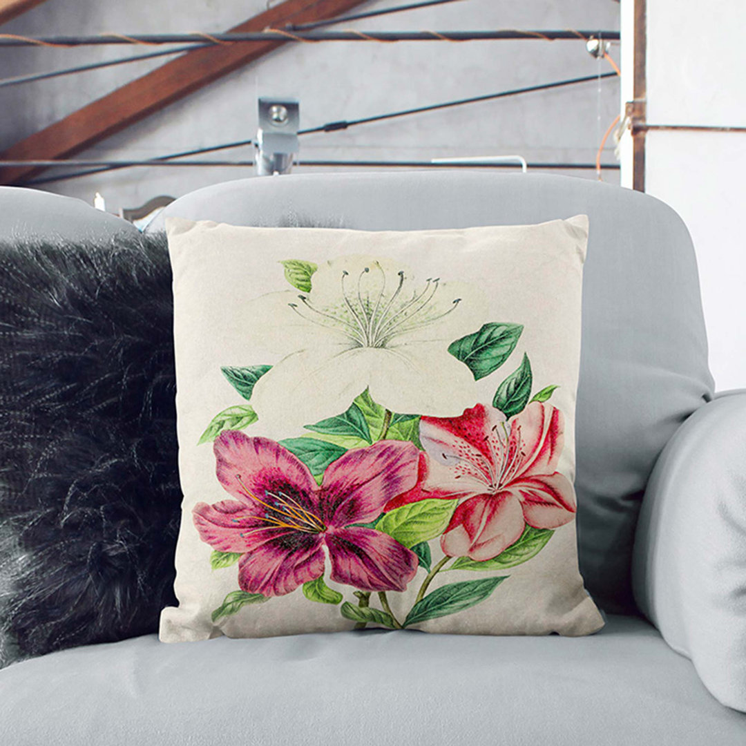 Illustration of Beautiful Flowers Cushion with Filling