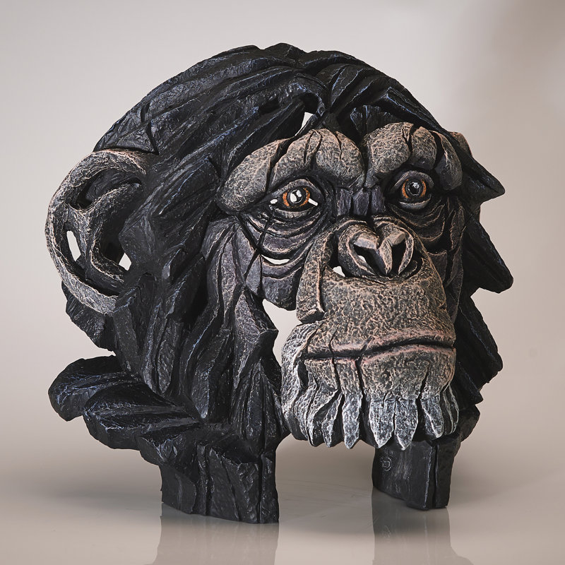 Figurine de buste de chimpanzé Enesco Edge 11,93 pouces