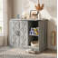 Armoire à litière pour chat avec prise de courant, meuble à litière moderne pour grandes boîtes à litière automatiques, bac à litière caché avec bac à litière, tablettes de rangement réglables, gris