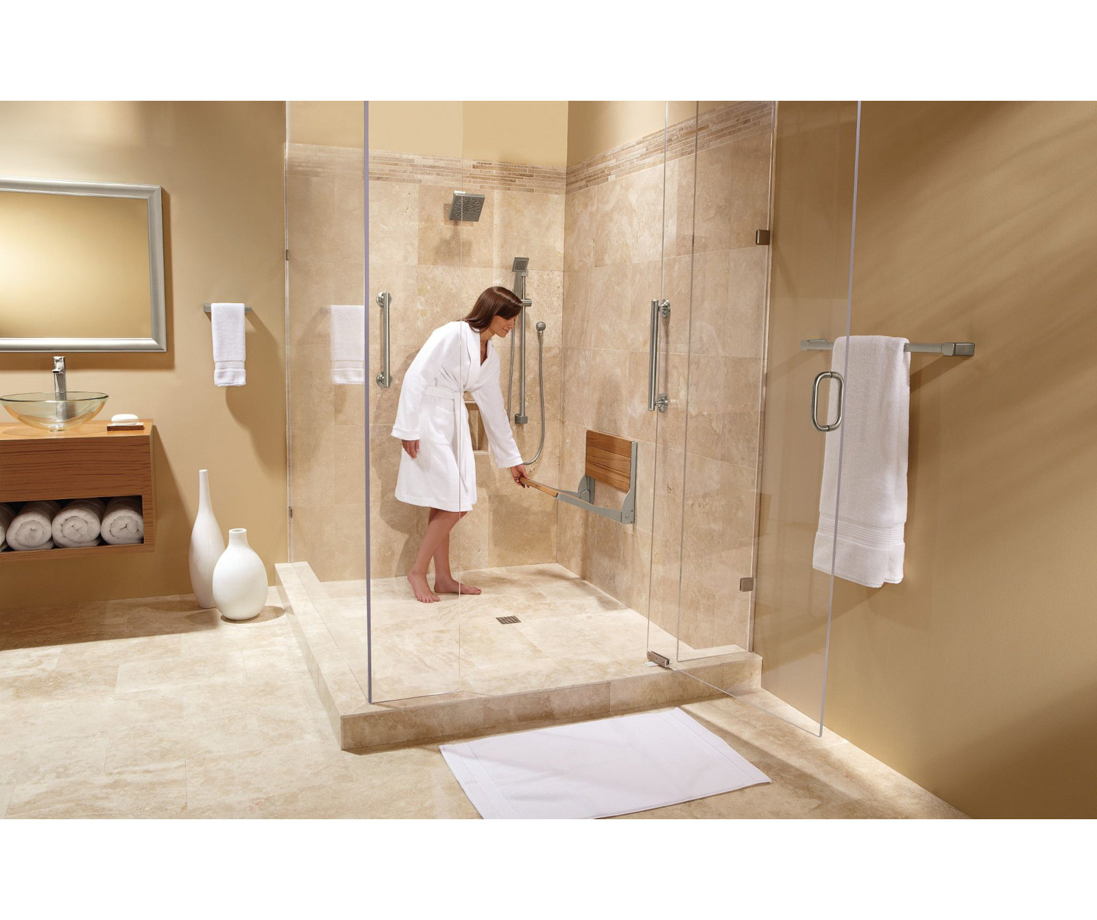 90 Degree Slide Bar Shower Head, Brushed Nickel