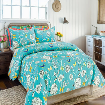 Butterfly Wonderland Cotton Floral Duvet Cover