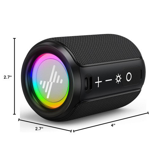 Haut-parleur portable portatif à DEL Bluetooth avec Tws, Ipx5 imperméable, fente pour carte Tf - Haut-parleur sans fil pour les voyages, les fêtes, la plage et la maison
