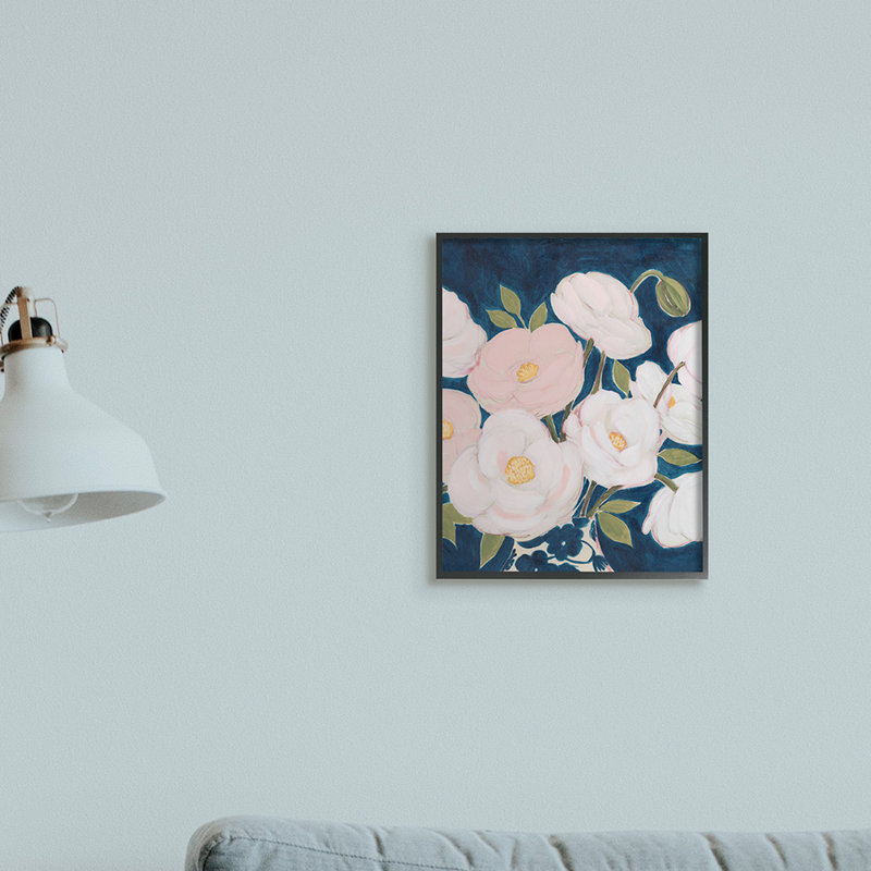 «Luminous Floral Bouquet» par Grace Popp, impression sur toile, Giclée encadrée noir minuit, H 14 po x l 11 po