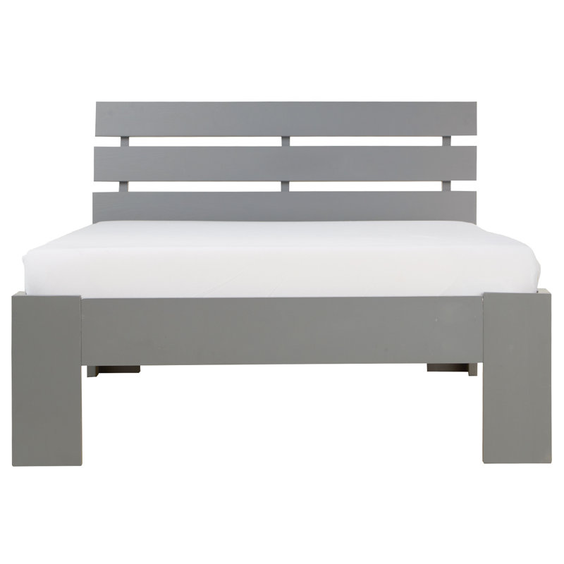 Mirielle Solid Wood Bed, Grey, 90 x 200 cm