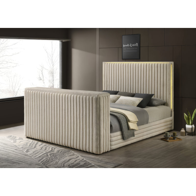 Villege Bed Platform White King, White, King