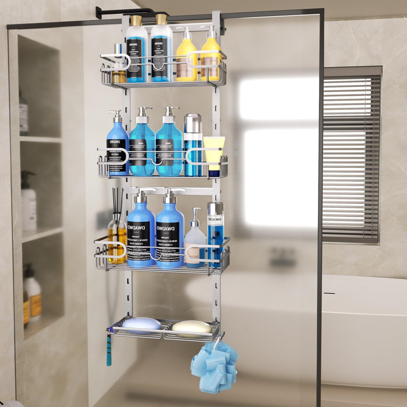 Over-the-Door Bath Caddy, Silver