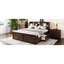 Lit très grand lit avec tête de lit multi et finition en bois antique - construction, sans sommier, espace de couleur de tiroir multicolore, ports, espace de tiroirs-660295426