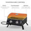 Barbecue à gaz portatif, 2 brûleurs au propane. Pieds pliables pour le rangement. Couvercle et thermomètre inclus. Noir. Parfait pour le camping, les pique-niques et le barbecue dans le jardin. Transport facile.