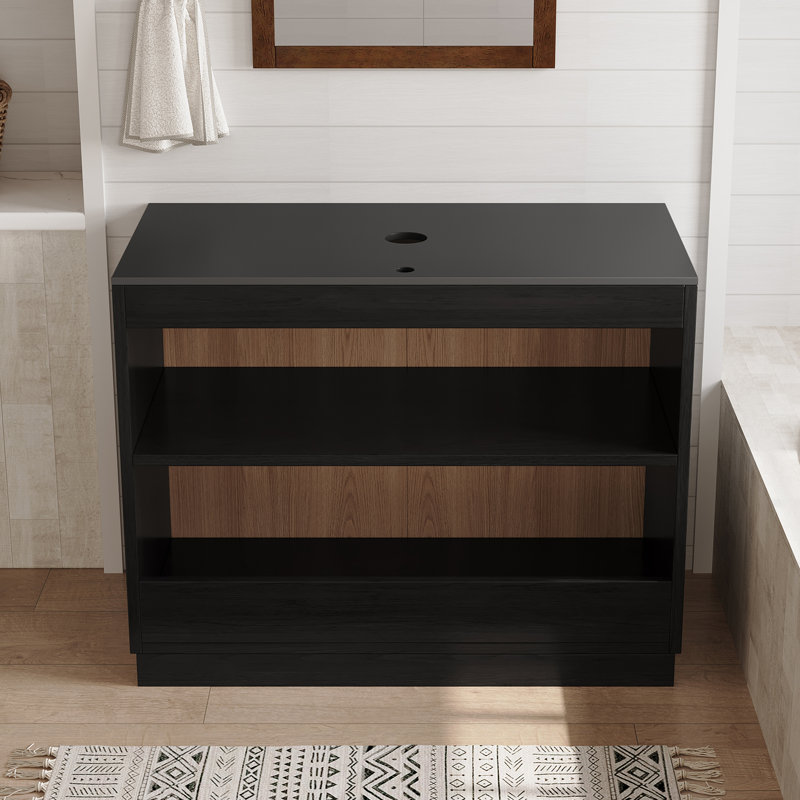 Meuble-lavabo autoportant de 91 cm (36 po) avec comptoir, sans lavabo, Noir, 36"