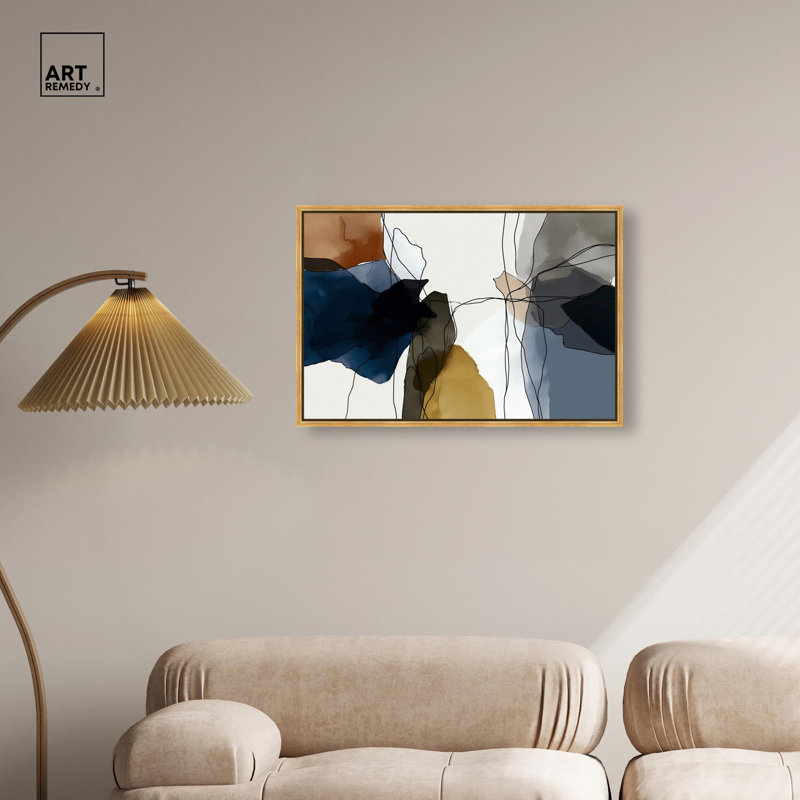 Décoration murale de bureau imprimé sur toile Fluid Forms par Art Remedy, cadre doré, 30 x 20, H 21 po x l 31 po