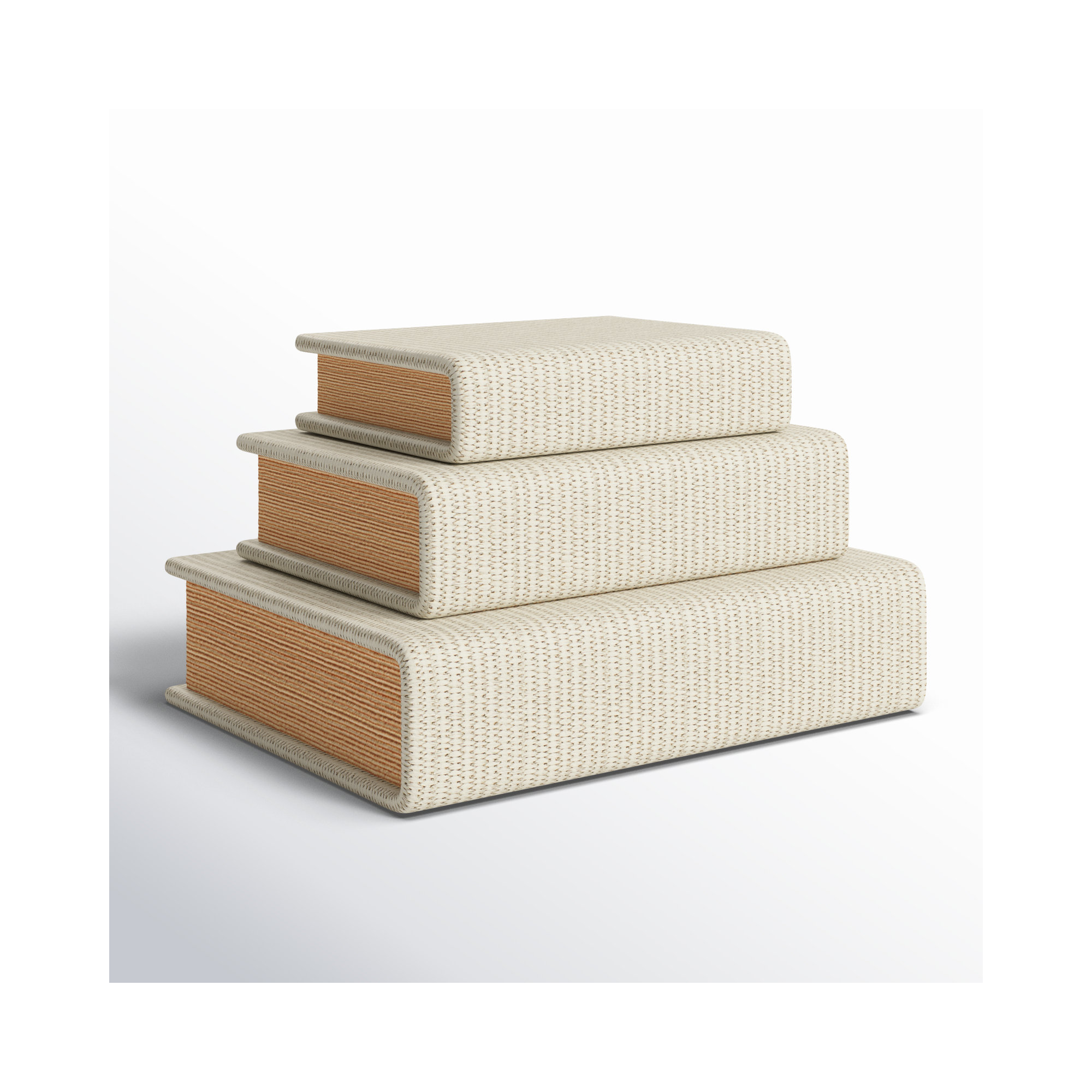 Vanora Faux Leather Book Shaped Decorative Box, White