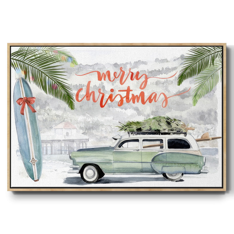 Collection de Noël So Cali A, H 17 po x l 25 po x P 1,5 po, Naturel, Bois naturel