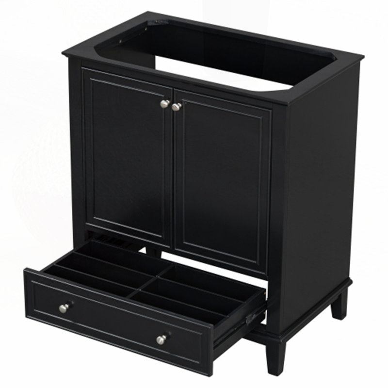 30" Bathroom Vanity without Sink, Black